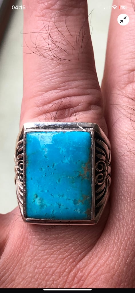 Handcrafted Blue Ridge Turquoise Stone & Sterling Silver Ring,Size W/11.25,NEW