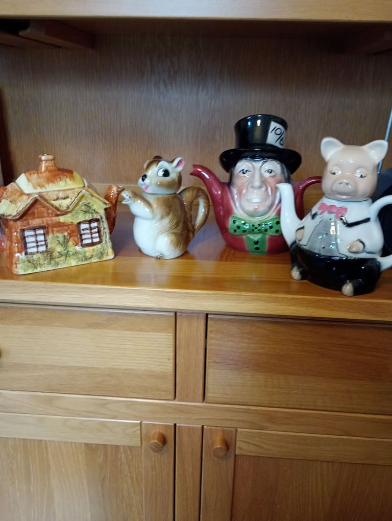 Ceramic character teapots x 4