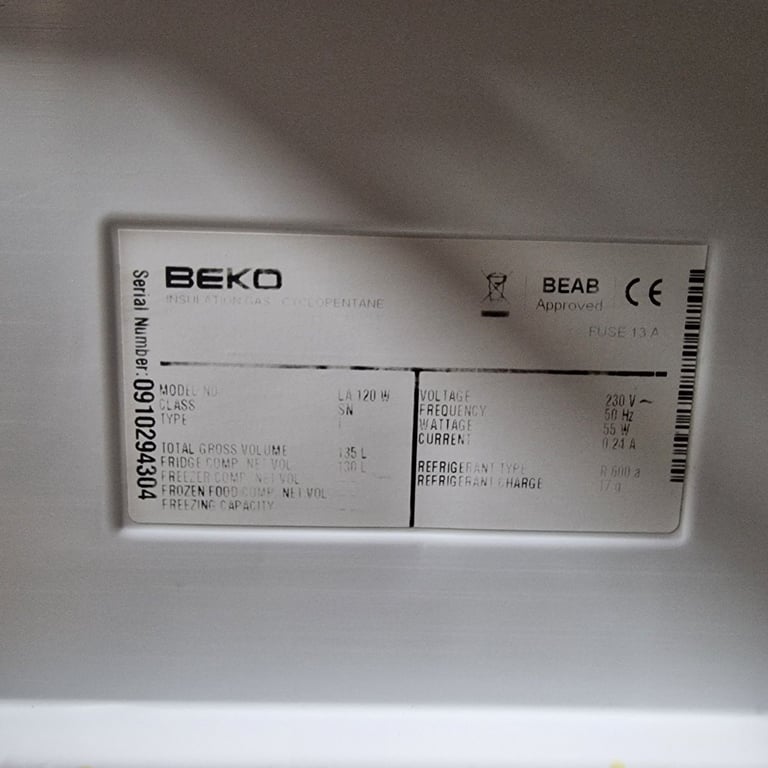 Beko Under Counter Fridge – Full Working Order