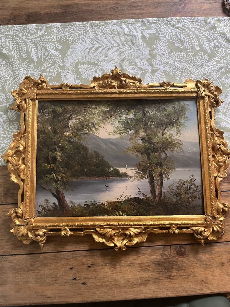 image for antique oil painting Scottish highlands