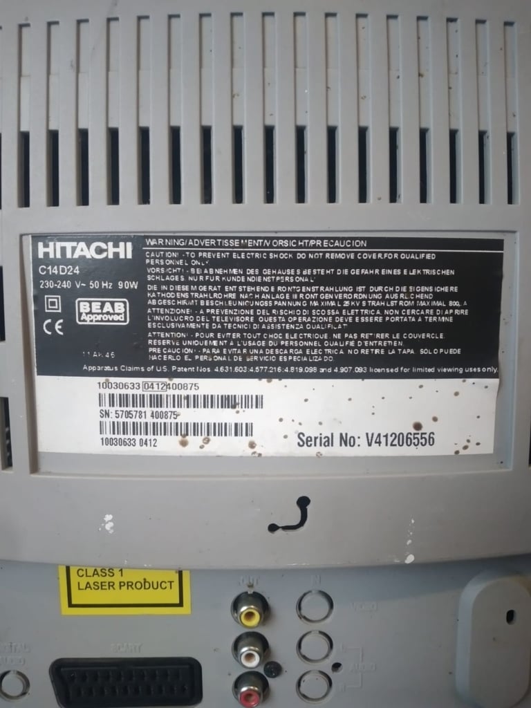 FAULTY Hitachi CRT TV C14D24 for SPARES/REPAIR