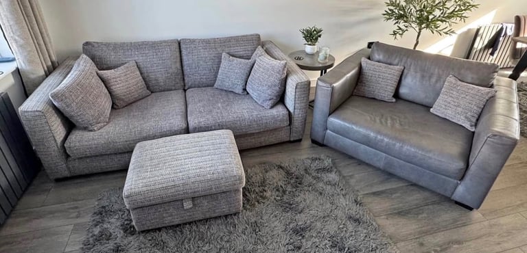 image for 3 Seater Sofa Large Chair Footstool