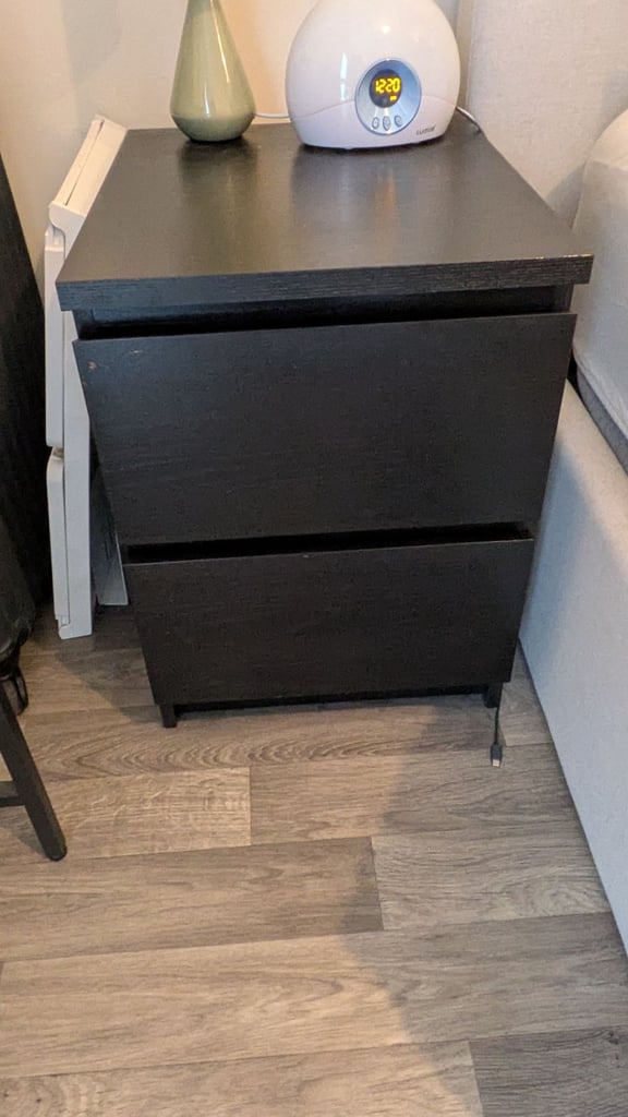 image for 2 Chest of drawers bedside black