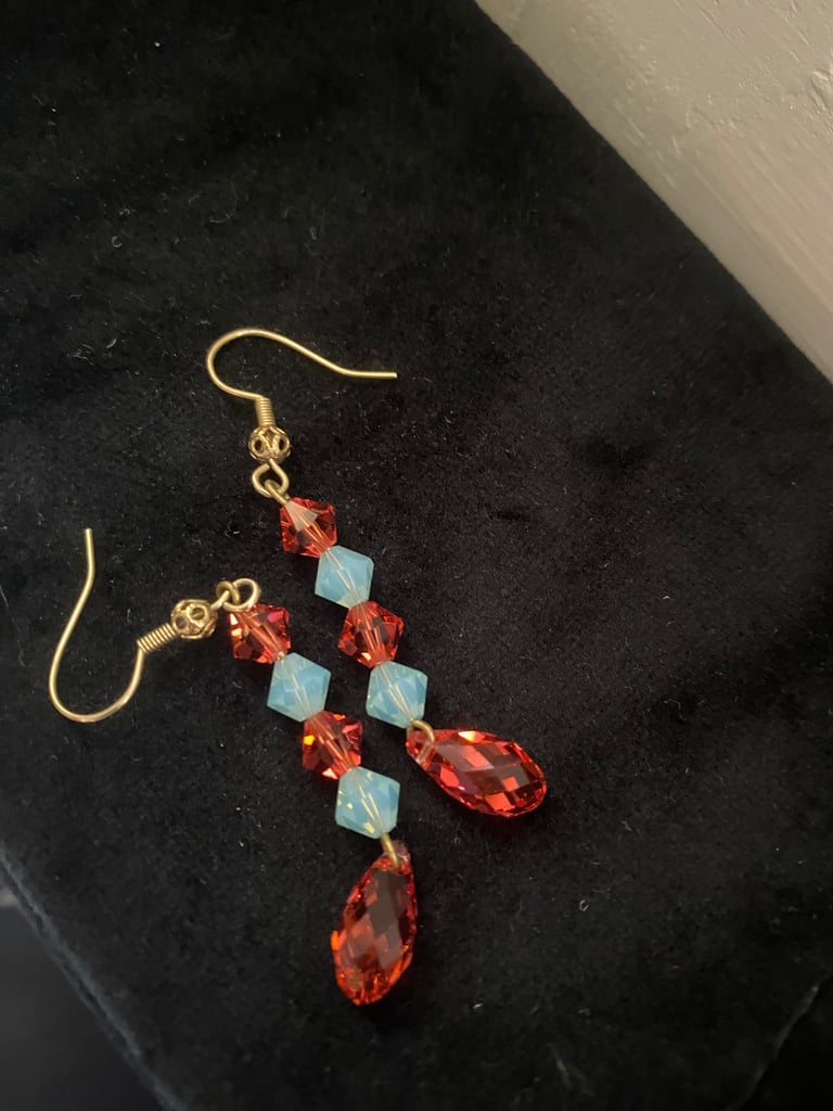 Gold crystal earrings