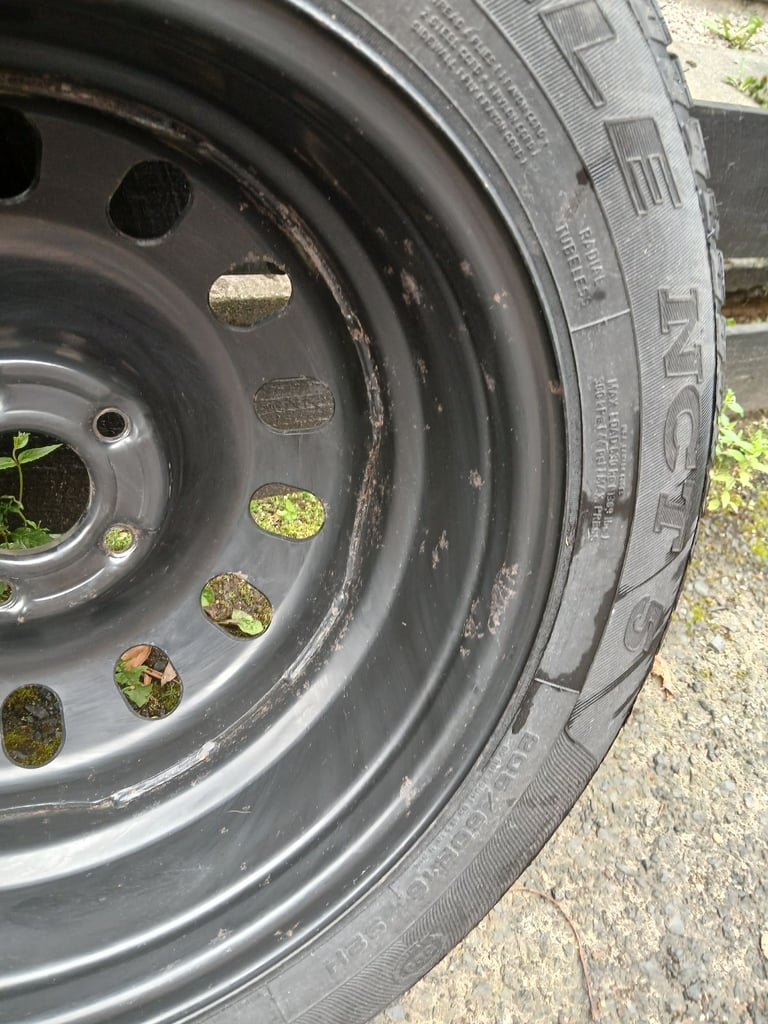 Brand new tyre on a 5 stud steel wheel