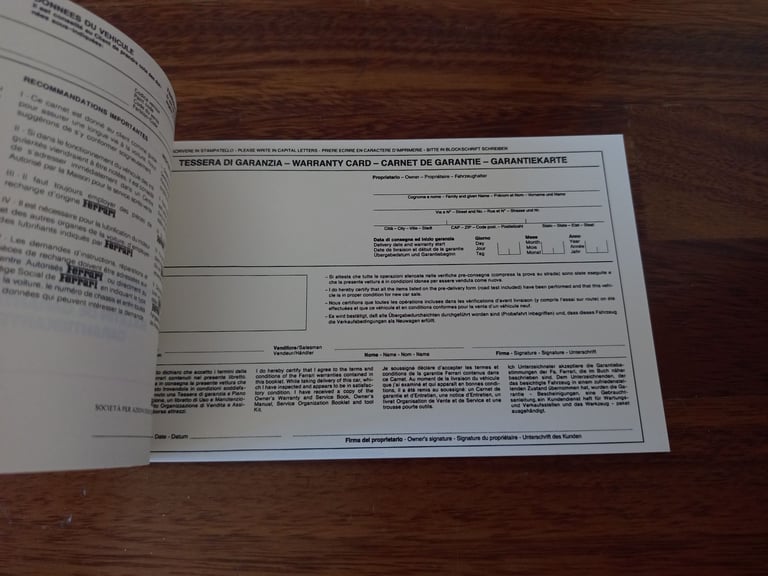 Ferrari F40 book service manual 