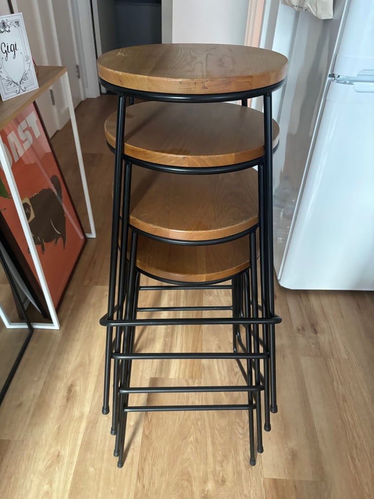 image for Set of 4 stackable bar stools