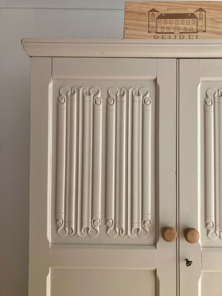 Antique Hand Painted Refurbished Wardrobe Armoire Delivery Available 