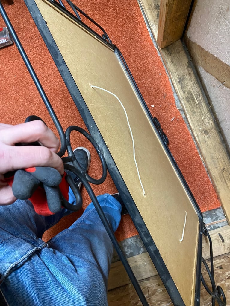 Large metal frame mirror 