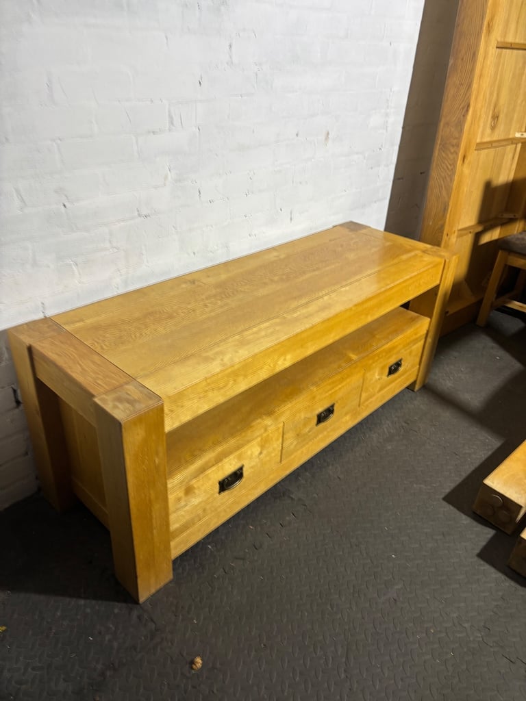 Large Solid oak tv unit