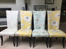 Set Of 4 Upholstered Dining Chairs High Back Shabby Chic THE DORMY HOUSE Guildford