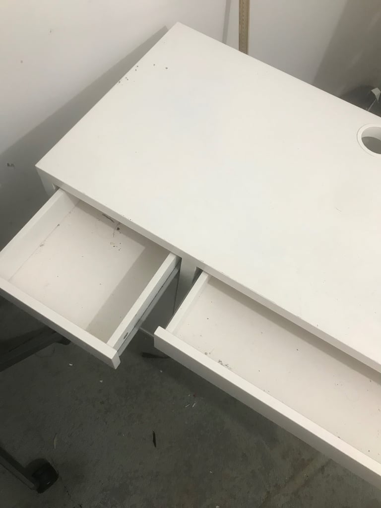White office desk
