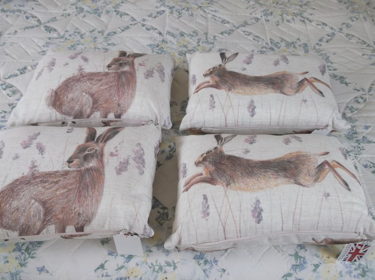 image for 4 Evans Litchfield Lovely Hare Cushions.