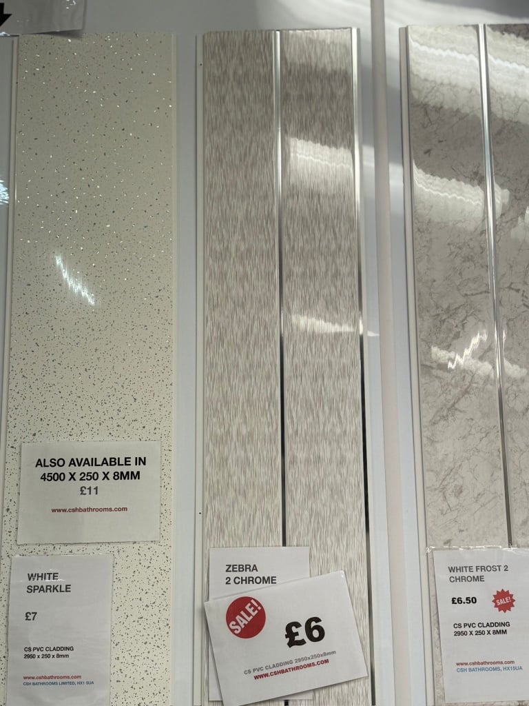 PVC Cladding 2950x250x8mm, wall & ceiling wetwall bathrooms cladding