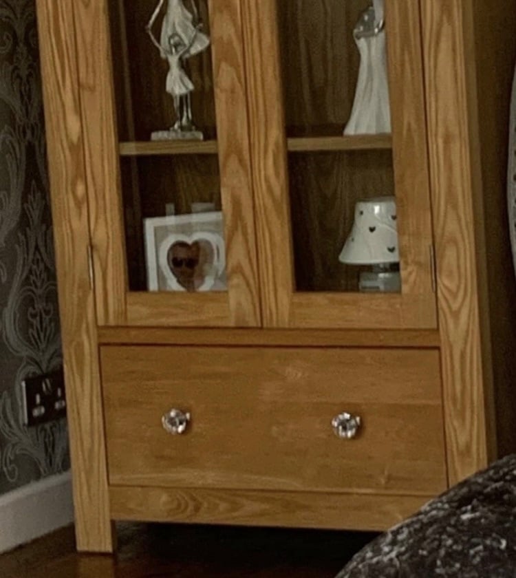 Bookcase/ display case tall solid wood 