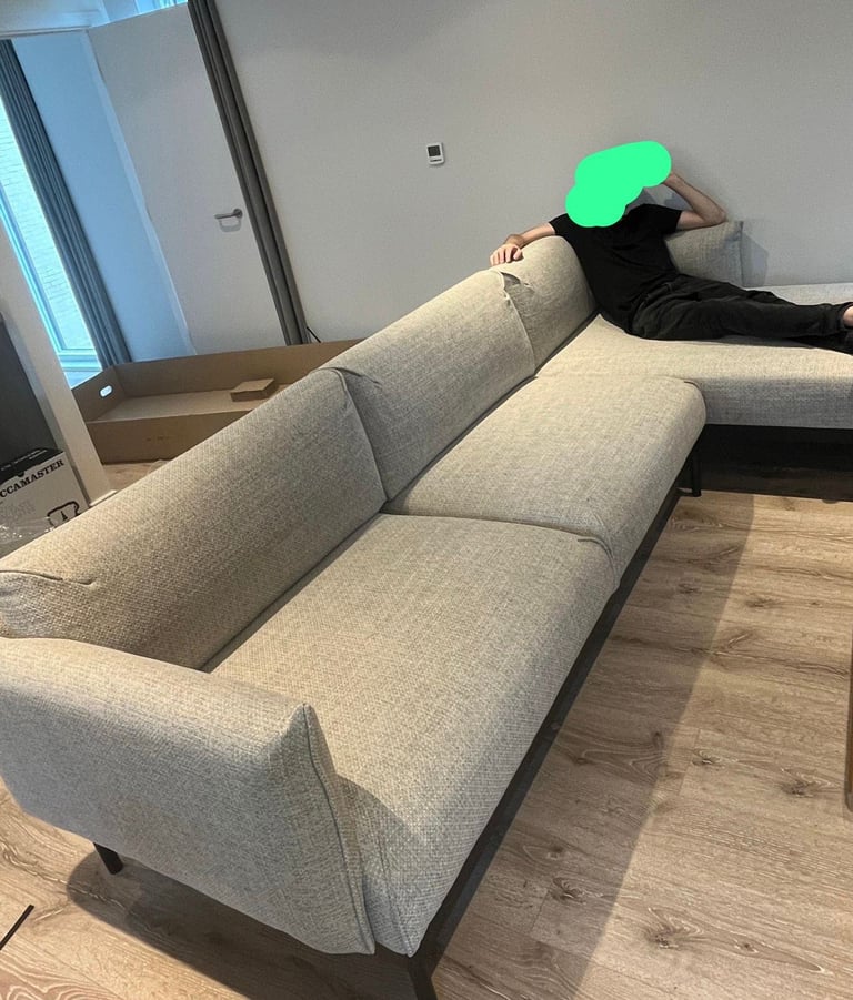 image for IKEA ÄPPLARYD 4-seat sofa with chaise longue, Lejde light grey, RRP £1199