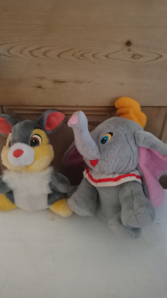Vintage Dumbo and Thumper Soft Toys