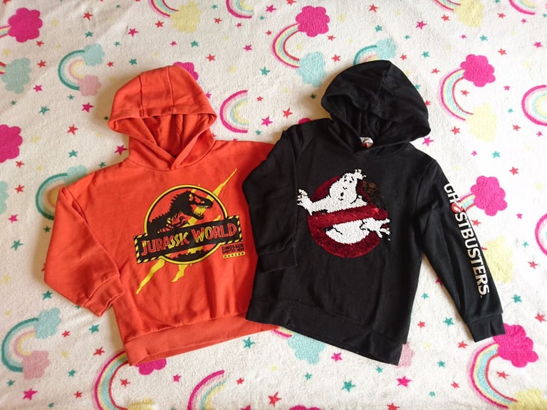 Jurassic World & Ghostbusters official Kids hoodie size 4-5yrs