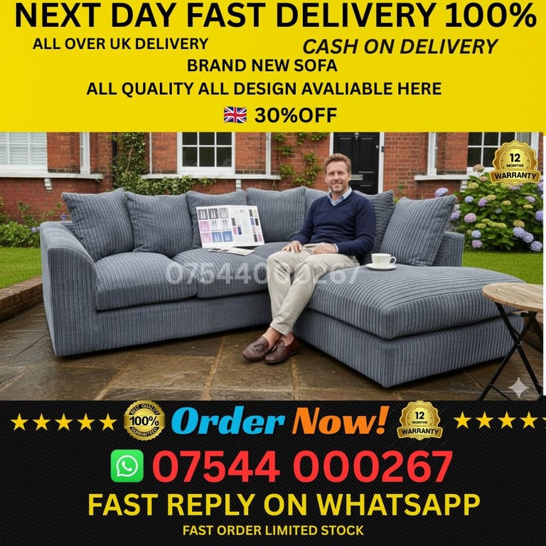 image for Brand New Corner & 3+2 Sofas – Stylish, Comfortable & Free Fast Delivery
