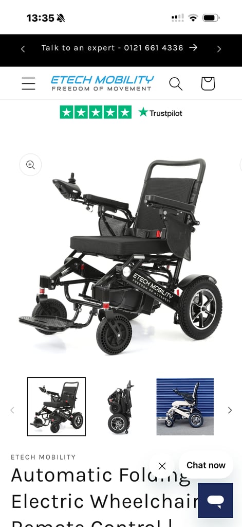 image for Etech wide electric wheelchair 