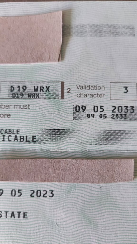 Subaru impreza wrx registration plate