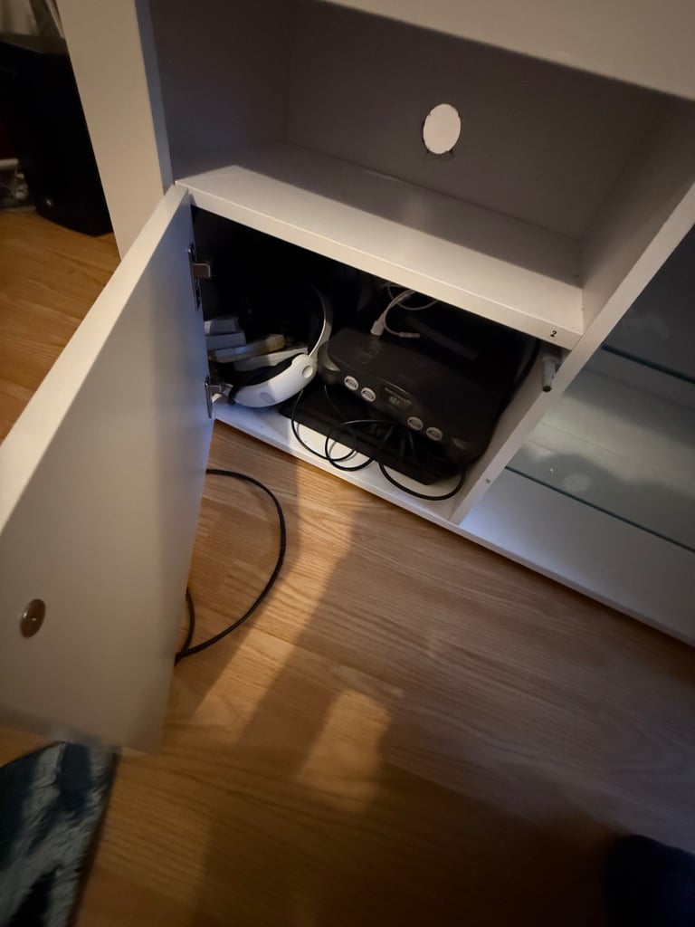 White TV Cabinet (with LED strip!)