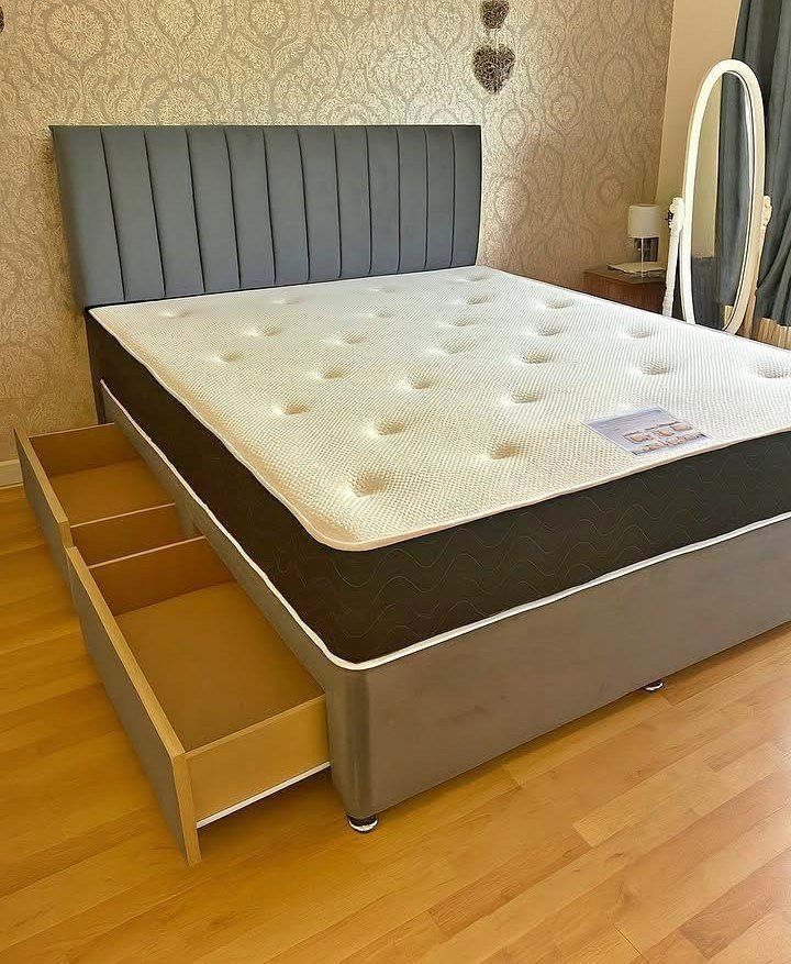 image for Comfortable DIVAN 6FT King Size Bed Base With Mattress & Storage Save 20% __ Cash On Delivery