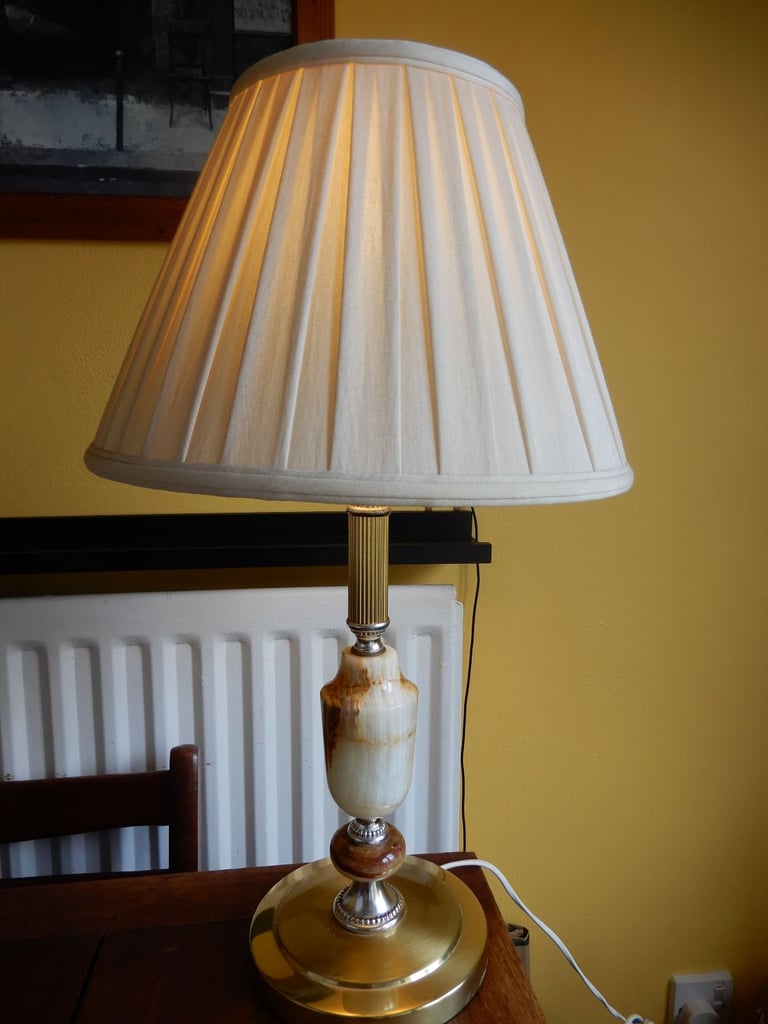 Antique Table lamp Onyx and brass