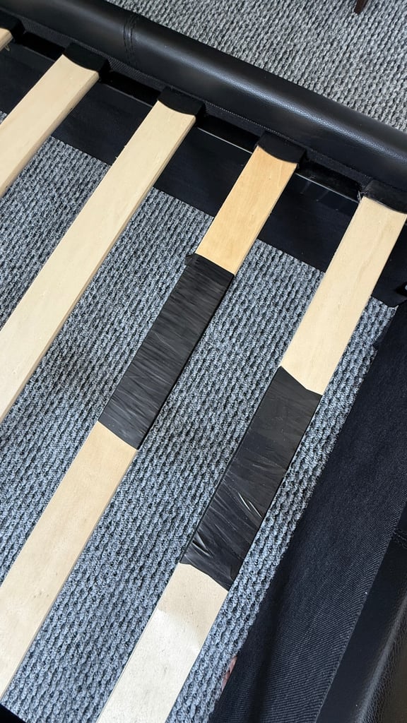 Double bed and mattress / Black bed frame