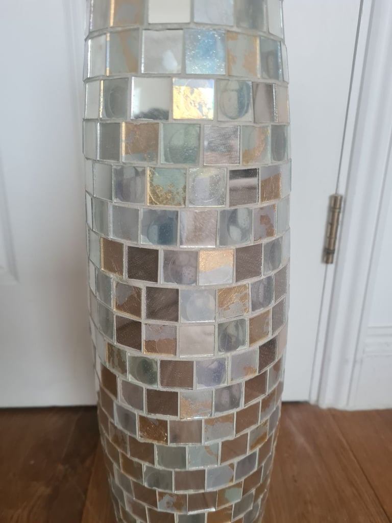 Mirrored mosaic tall vase