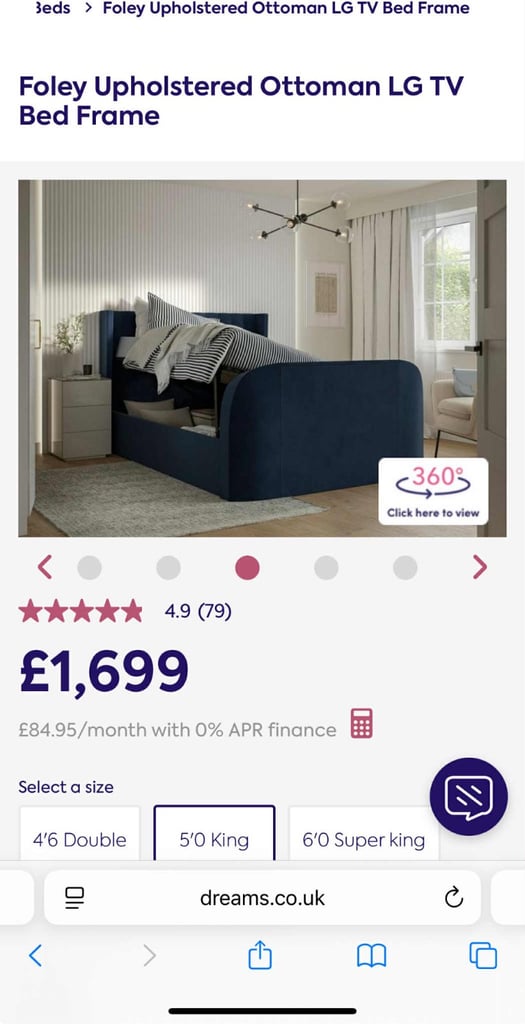 Smart Tv king size bed frame, matress   