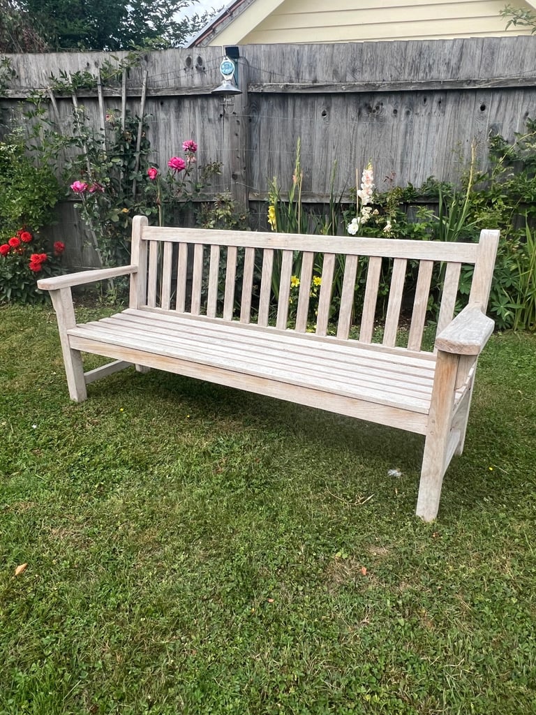 Barlow Tyrie 180cm/6ft ‘London’ Bench, Heavy Silvered Teak