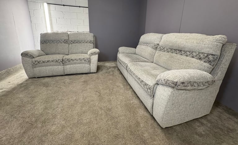 Grey 3 seater and 2 seater recliner sofa set DELIVERY AVAILABLE!
