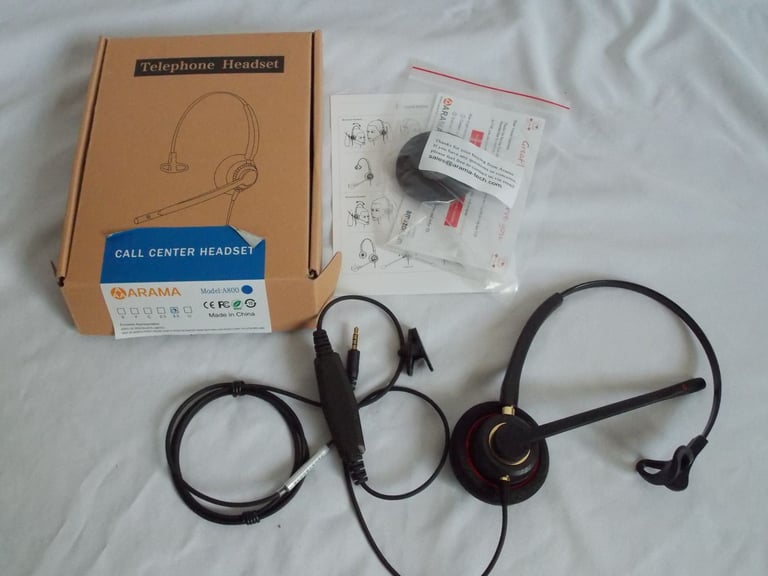 Arama A800 Mobile Phone Headset with Microphone Noise Cancelling 3.5mm NEW BOXED