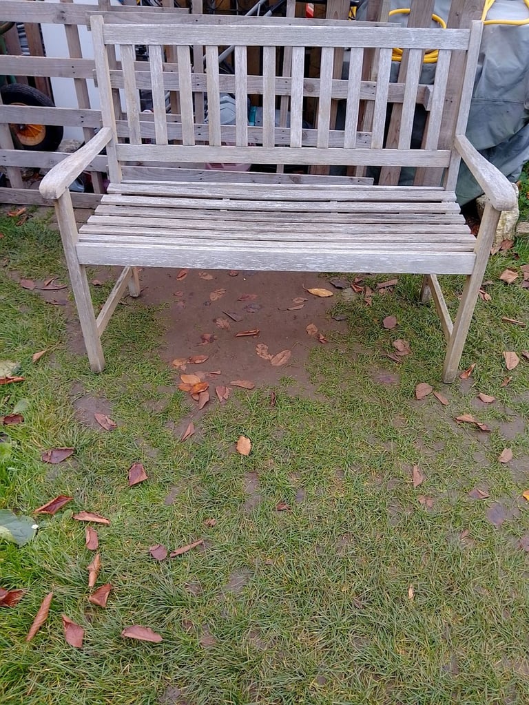 image for Wooden Garden Bench - Needs Re staining.