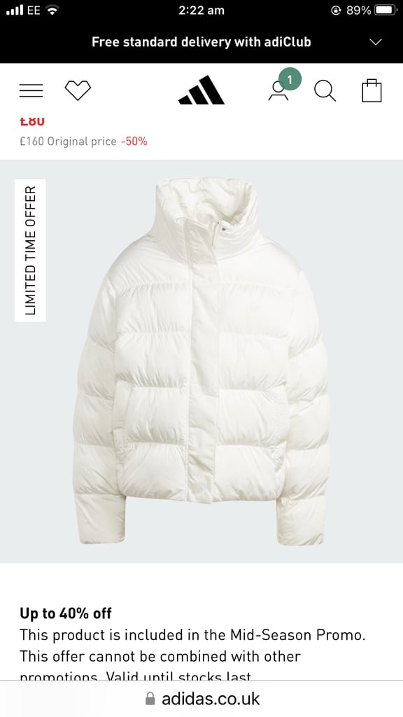 image for DKNY white puffer coat 