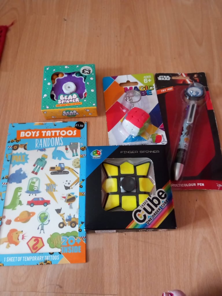 Fidget toys tattoos and pen 