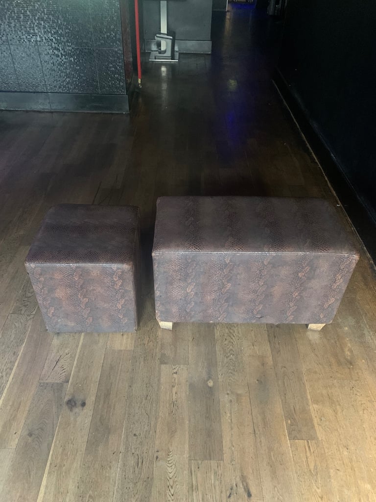 image for Faux animal leather pouffes 