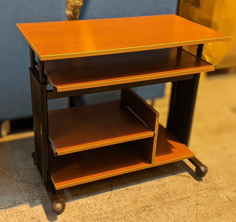 image for Height-Adjustable Mini Tower Desk Workstation in Cherry