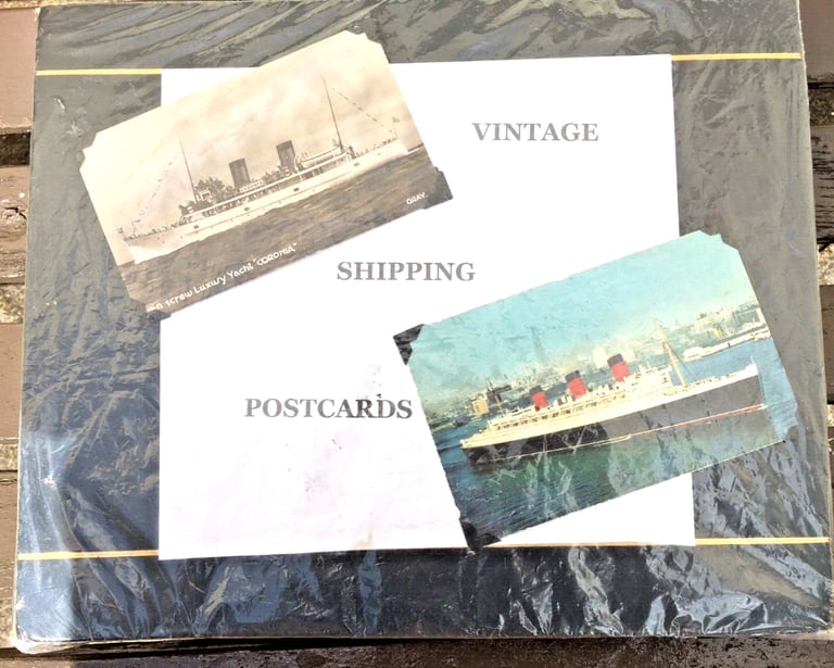 ALBUM WITH OVER 100 POSTCARDS OF SHIPPING & SOME HISTORY VERY CLEAN 
