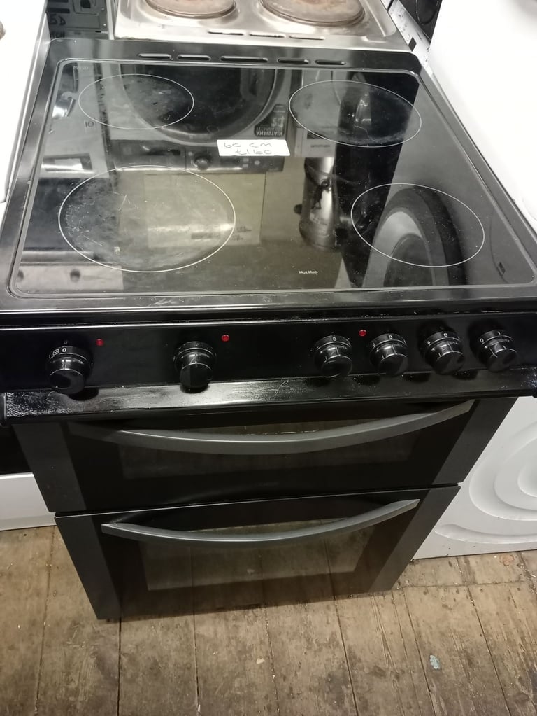Black 60cm electric cooker with grill and fan assisted oven £160