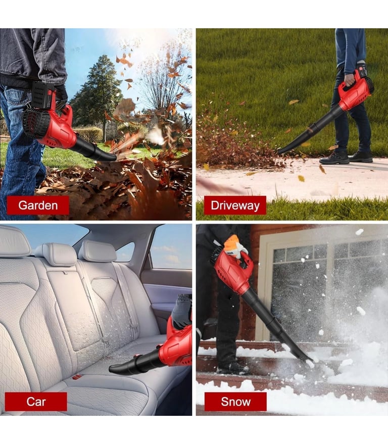 Leaf Blower Cordless, 21V Electric Leaf Blower with 4.0Ah Battery and Charger, w