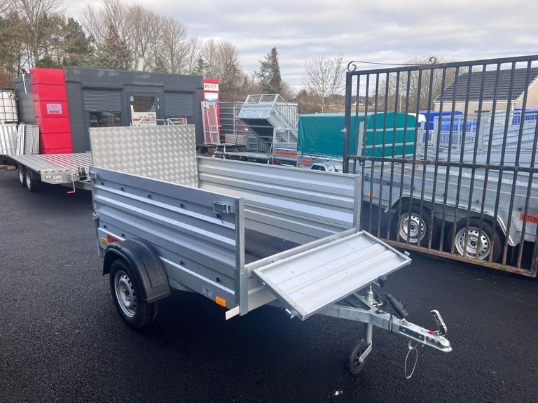 BRAND NEW 6FT X 4FT SINGLE AXLE DOUBLE BROADSIDE TRAILER WITH RAMP