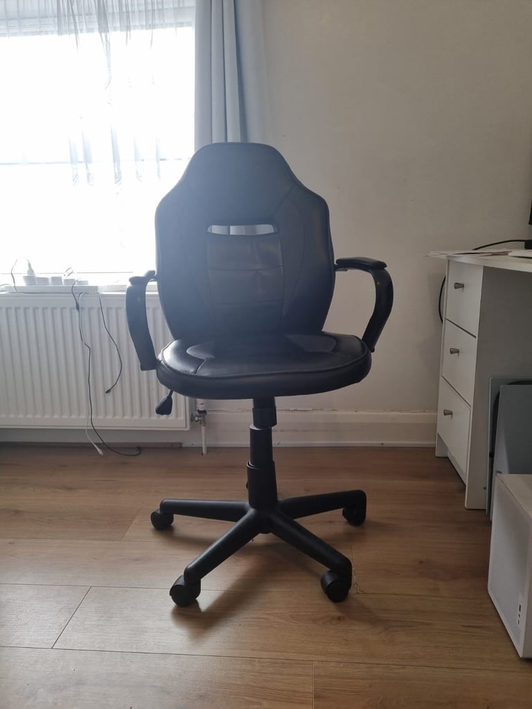 Argos Faux Black Leather Gaming or Office Chair - 107cm x 55cm