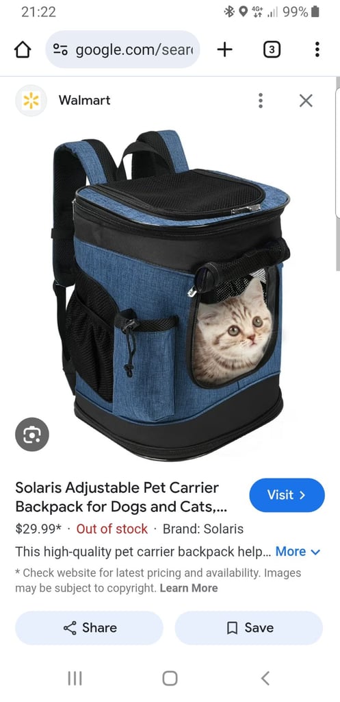 Small animal bagpack. Navy.