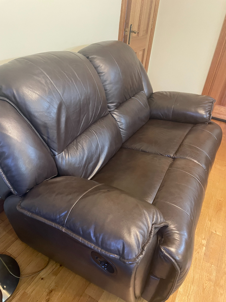 Brown Leather 2 seater sofa - recliner | in Kilrea, County Londonderry ...