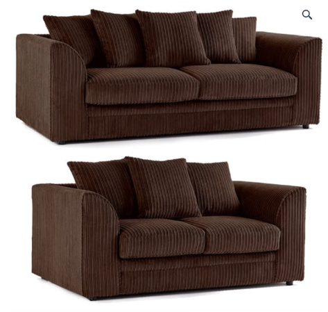 Brand New Dylan L Shape corner or 3+2 seater Sofa Set in Brown colour - SAME/NEXT DAY DELIVERY