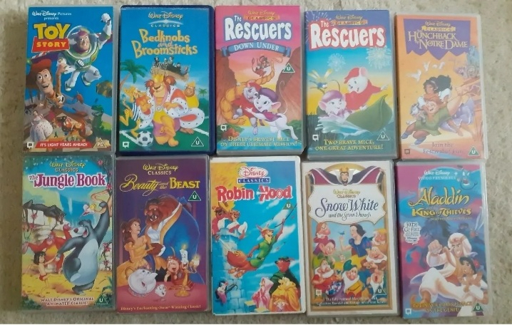 image for Walt Disney VHS Films Childrens Kids Job 10 Video Tapes Classic Videos Bundle