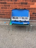 Camping Gaz double burner stove and grill