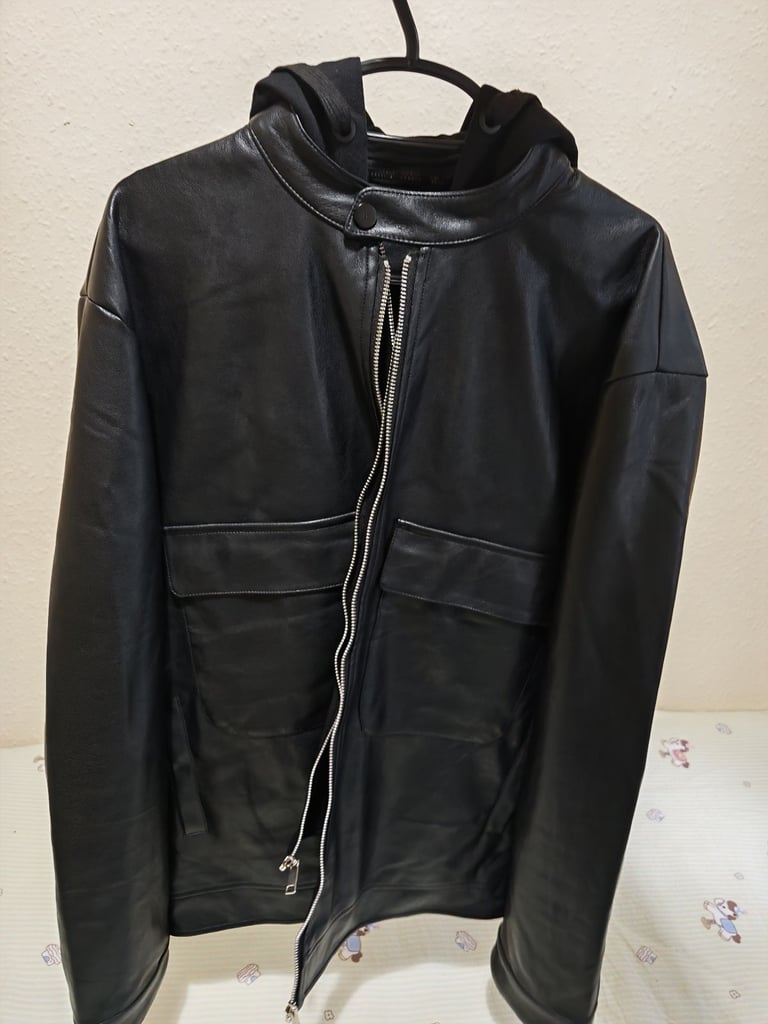 very handsome male leather jacket